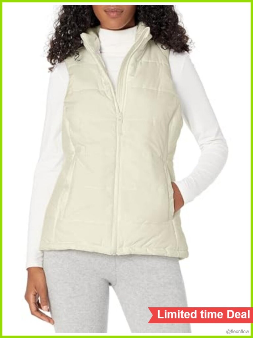 Women's Mid-Weight Puffer Vest Quilted Insulated Zip Pockets
